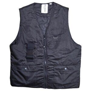 Collusion Black Techwear Utility Cyber Zip-up Vest